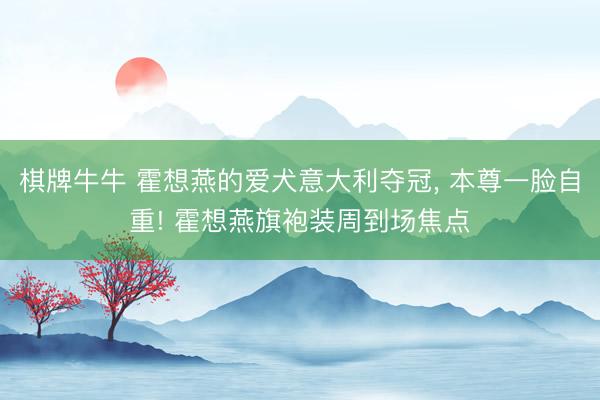 棋牌牛牛 霍想燕的爱犬意大利夺冠， 本尊一脸自重! 霍想燕旗袍装周到场焦点