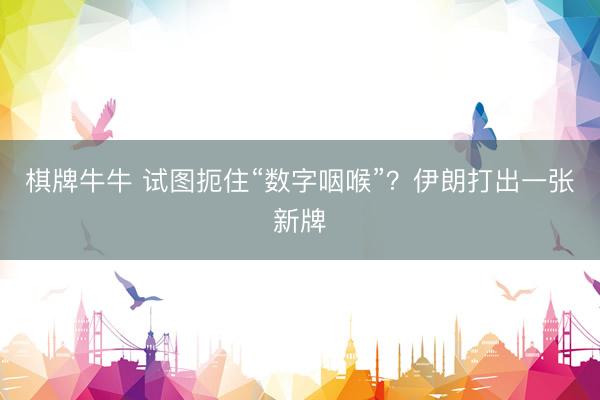 棋牌牛牛 试图扼住“数字咽喉”?伊朗打出一张新牌