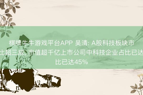 棋牌牛牛游戏平台APP 吴清: A股科技板块市值占比超三成， 市值超千亿上市公司中科技企业占比已达45%